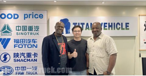 Guinea guests came to TITAN Vehicle to Buy 371HP Howo 2022 Second Hand Tractor Truck