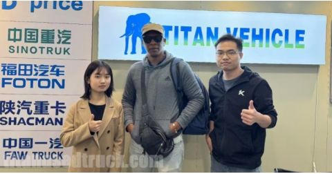 Namibia Guest Visited TITAN Vehicle to Buy Used Shacman Tipper Truck F3000