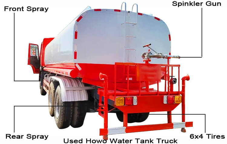 Sinotruk Howo Second Hand Water Tanker Trucks for Sale