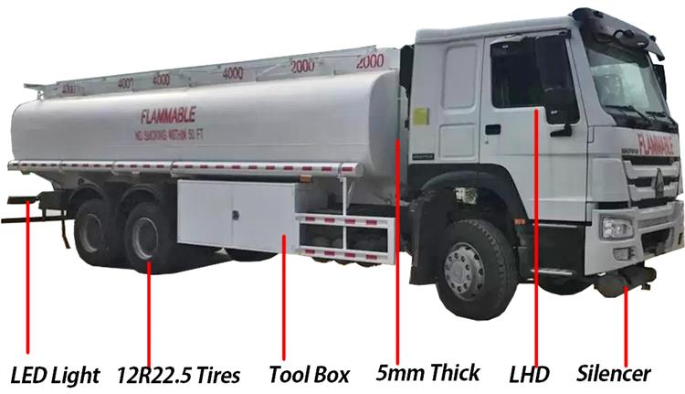 Pre Owned Sinotruk Howo Diesel Tanker Truck 20000 Liters for Sale In Nigeria
