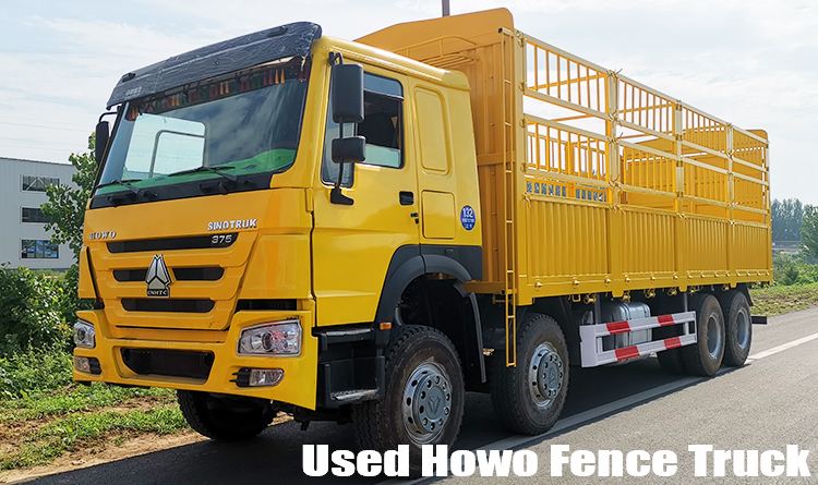 8x4 Used Howo Fence Cargo Truck for Sale