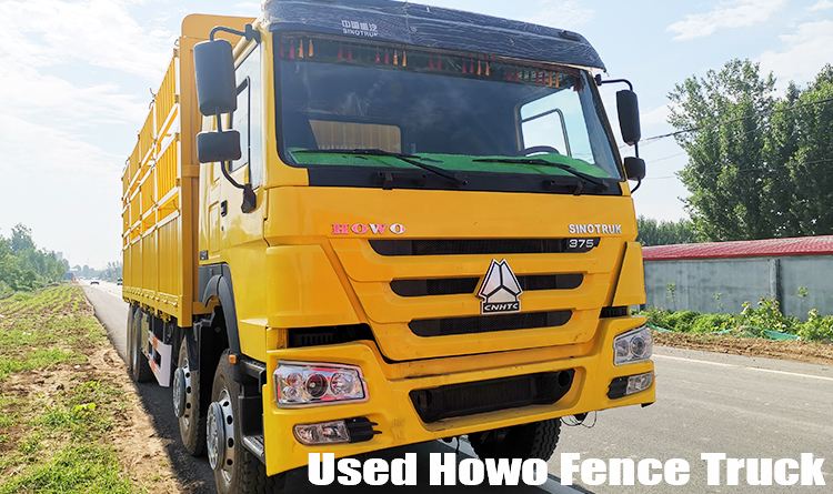 8x4 Used Howo Fence Cargo Truck for Sale