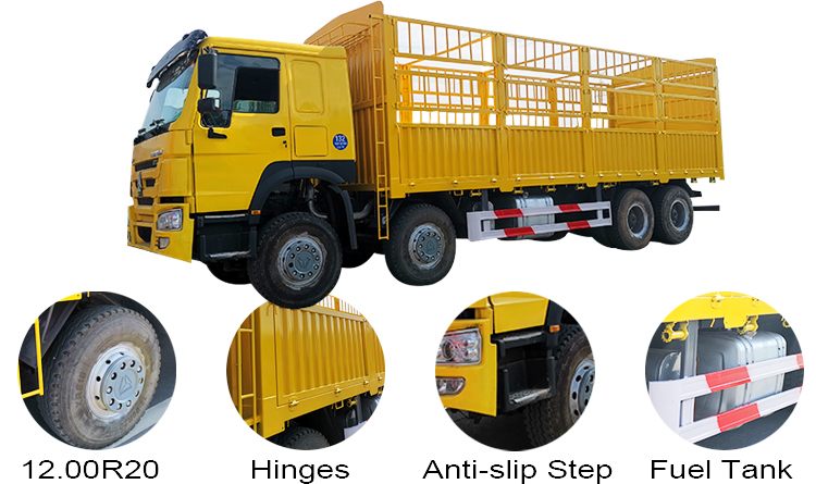 8x4 Used Howo Fence Cargo Truck for Sale