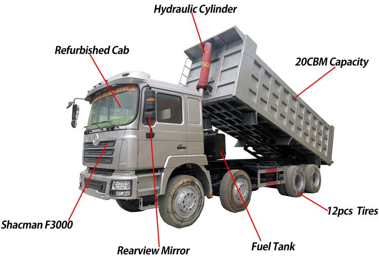 Used Shacman F3000 Dump Truck 8x4 for Sale in Zambia