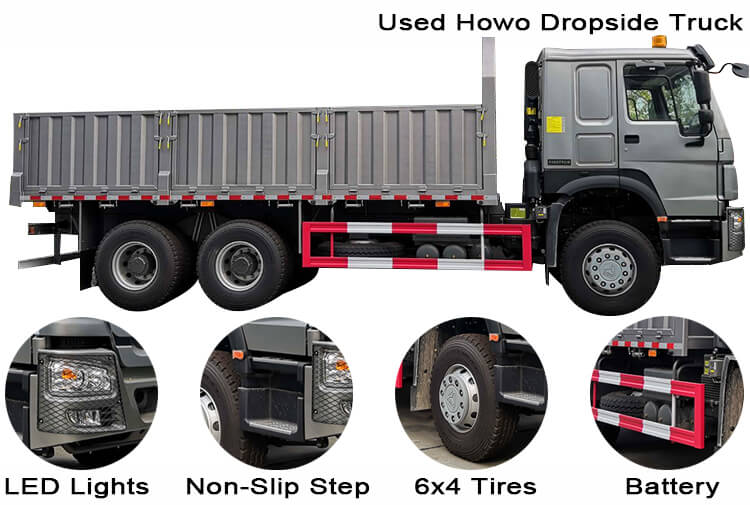 6x4 10 Wheeler Used Howo Sidewall Cargo Truck for Sale