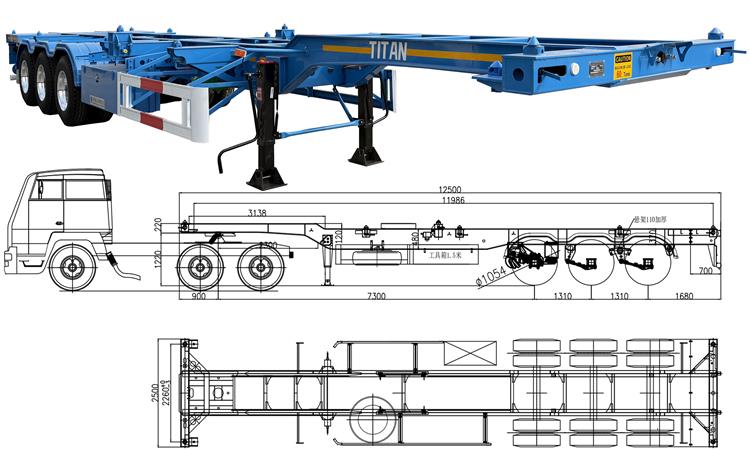 40ft Container Chassis Trailer for Sale In Jamaica