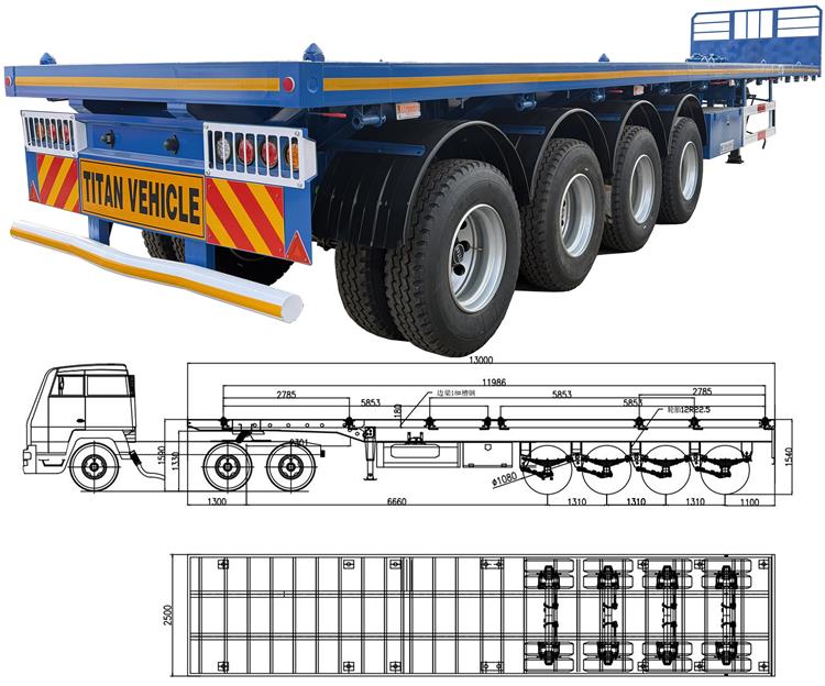 4 Axle 40ft Flatbed Trailer for Sale Price In Zimbabwe