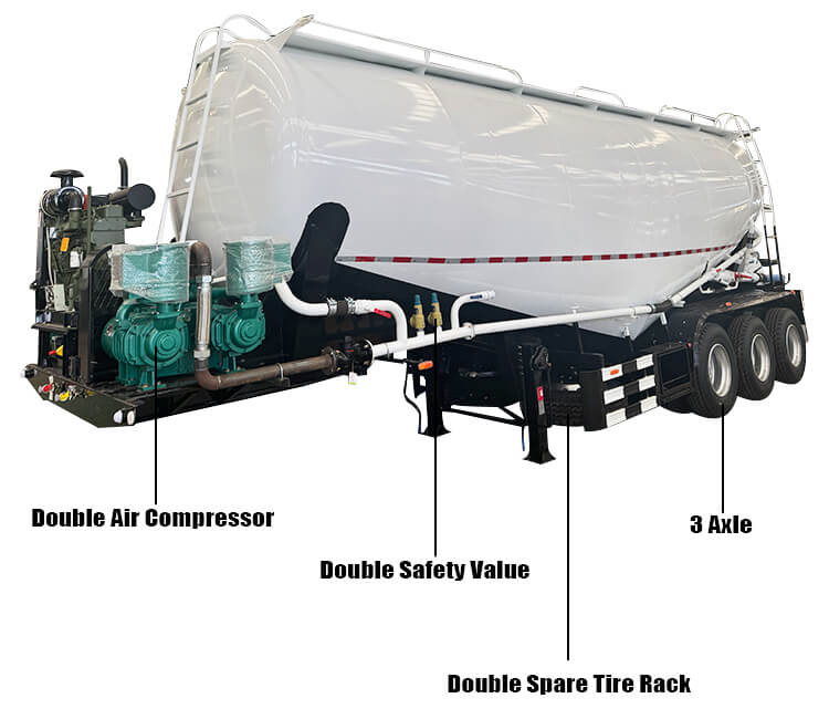 3 Axle Bulk Cement Tanker Trailer for Sale in Dominican