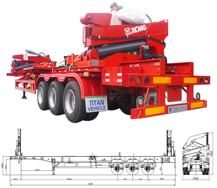 3 Axle 40 Ft Container Side Loader Trailer for Sale in United Arab Emirates
