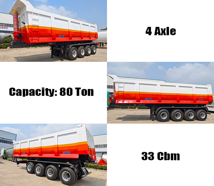 4 Axle End Dump Semi Trailer for Sale in Tanzania