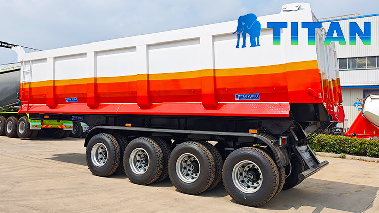 4 Axle End Dump Semi Trailer for Sale in Tanzania