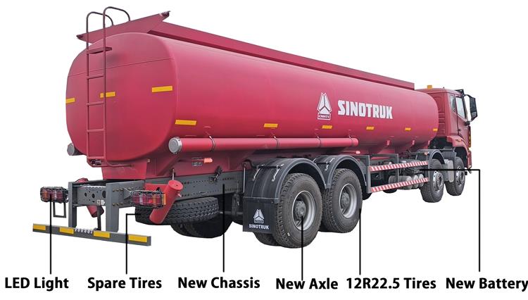 25000L Used Howo Diesel Fuel Tanker Truck 8x4 12 Wheeler for Sale
