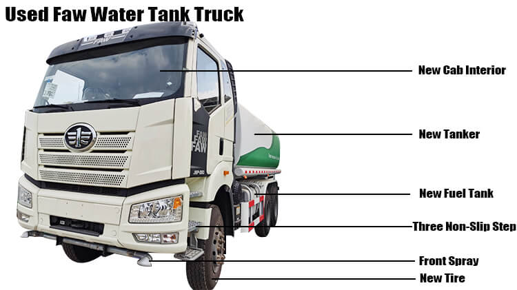 6x4 Faw Used Water Tanker Truck for Sale in Nigeria