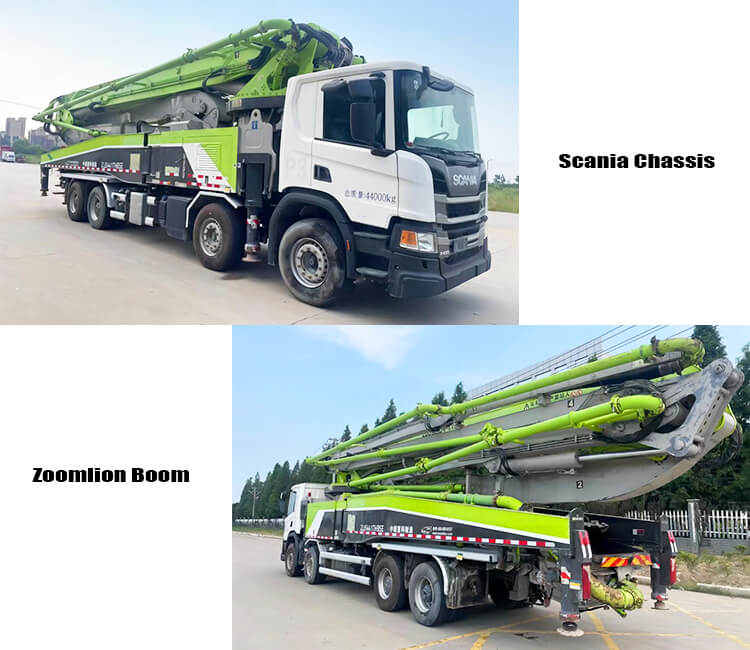 62m Scania Used Concreter Pump Truck with Boom for Sale