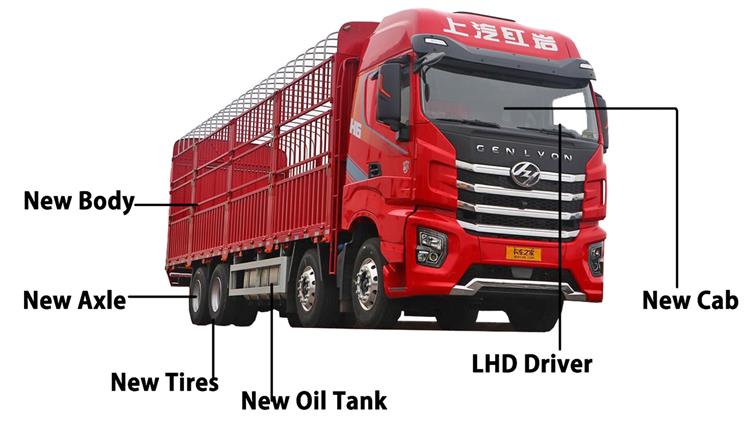 Used Saic Hongyan Genlyon Cargo Truck 8x4 Price In Ghana