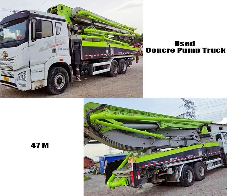 Used 47m Zoomlion Concrete Pump Truck for Sale