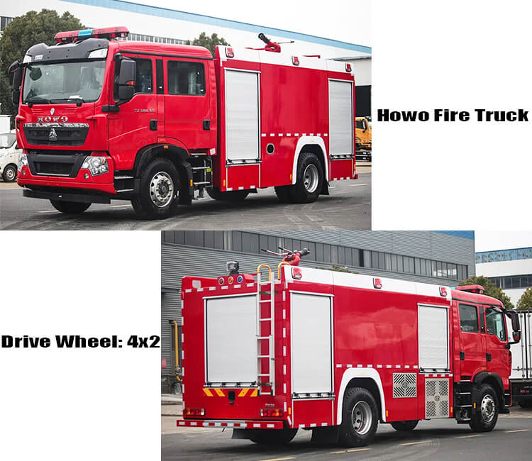 4x2 Water Foam Howo Old Firefighter Truck for Sale