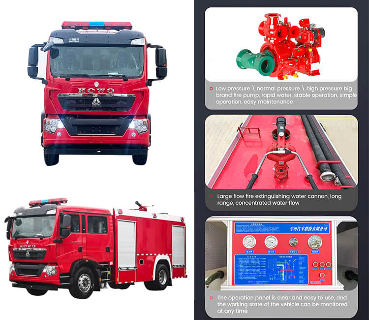4x2 Water Foam Howo Old Firefighter Truck for Sale