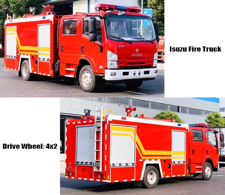 New and Old 4x2 Isuzu Fire Truck for Sale Price